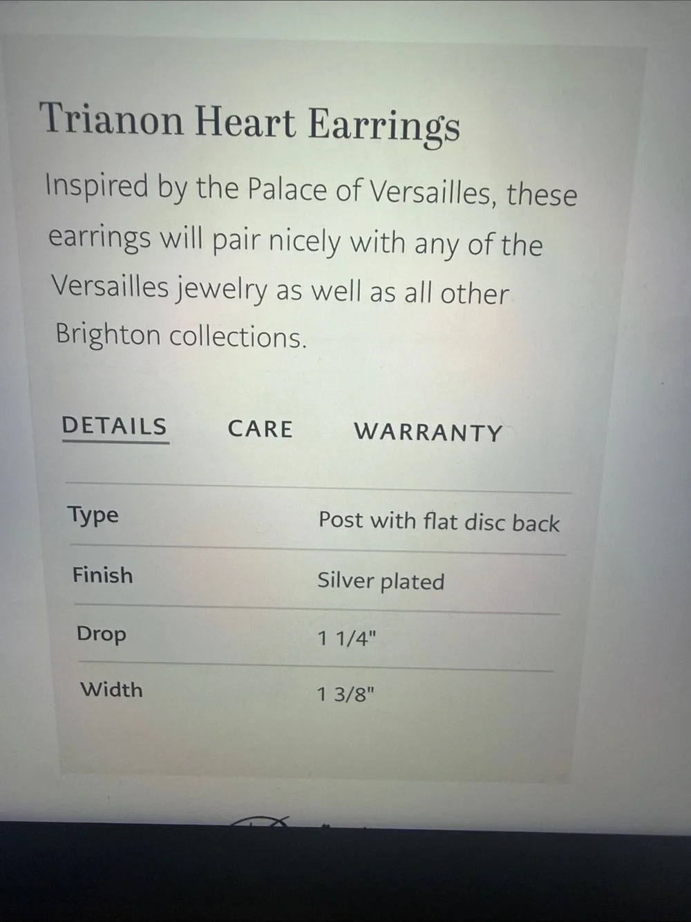 ♥️🆕 Brighton Versailles Trianon Heart Earrings NWT